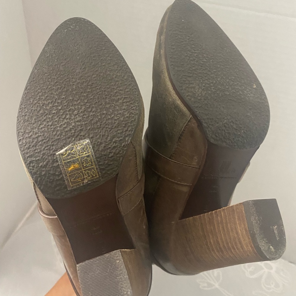 Sigerson Morrison Belle  Brown Suede Leather Block Heel Ankle Boots Womens 6 - Picture 4 of 11